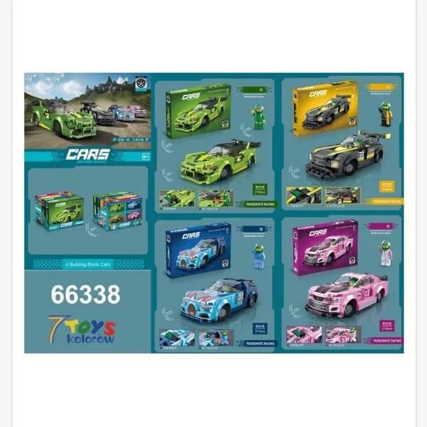 Zestaw klocków 4 Racing Cars 66338