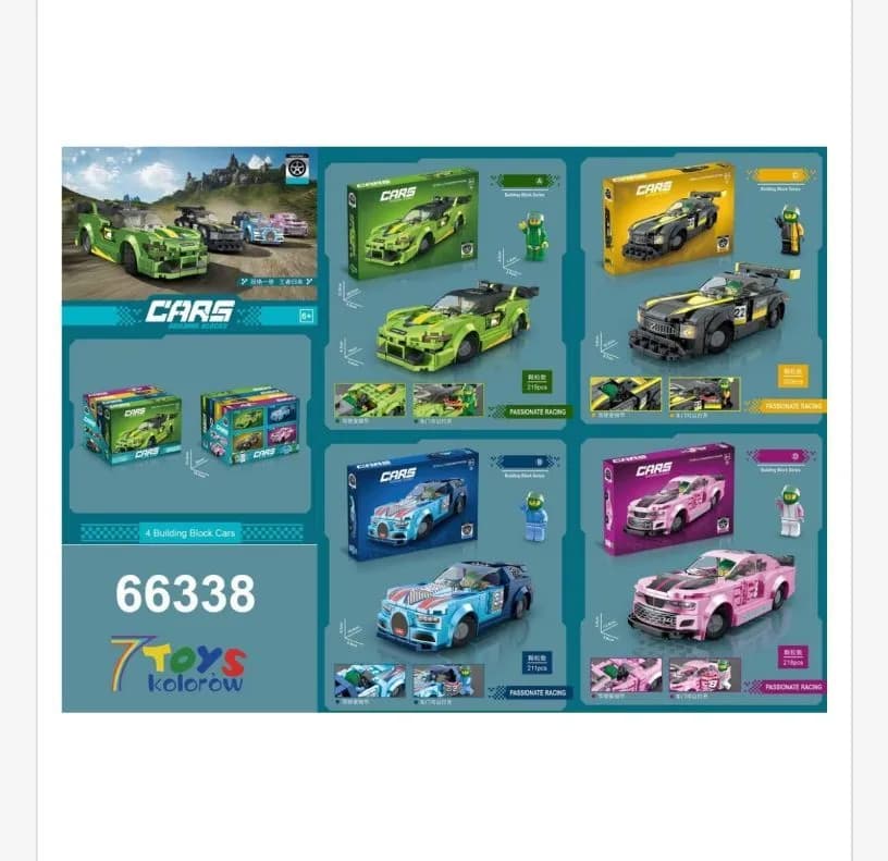 Zestaw klocków 4 Racing Cars 66338