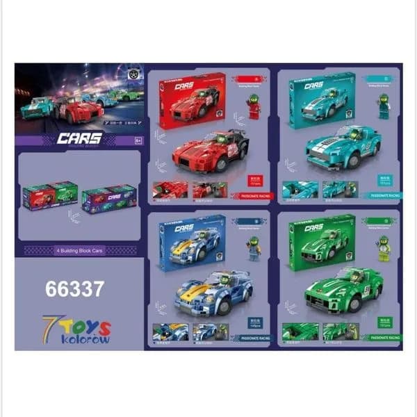 Zestaw klocków Building Block Cars 4w1 66337