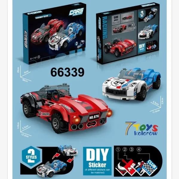 Zestaw klocków DIY Racing Cars 66339 - 2 modele samochodów