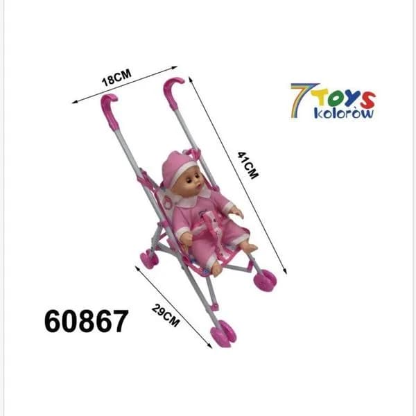 Zabawki Lalka Wózek