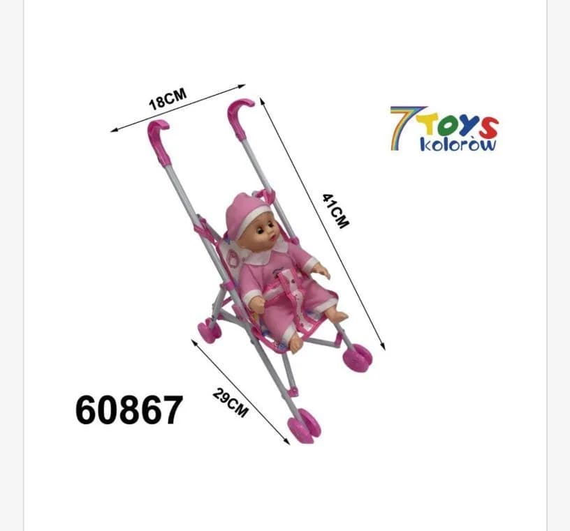 Zabawki Lalka Wózek
