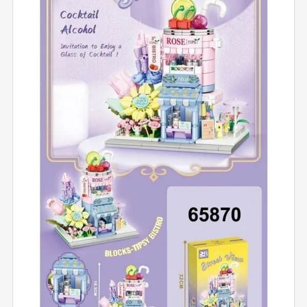 Zabawki Klocki Street View 545PCS Koktajl Rose Bar