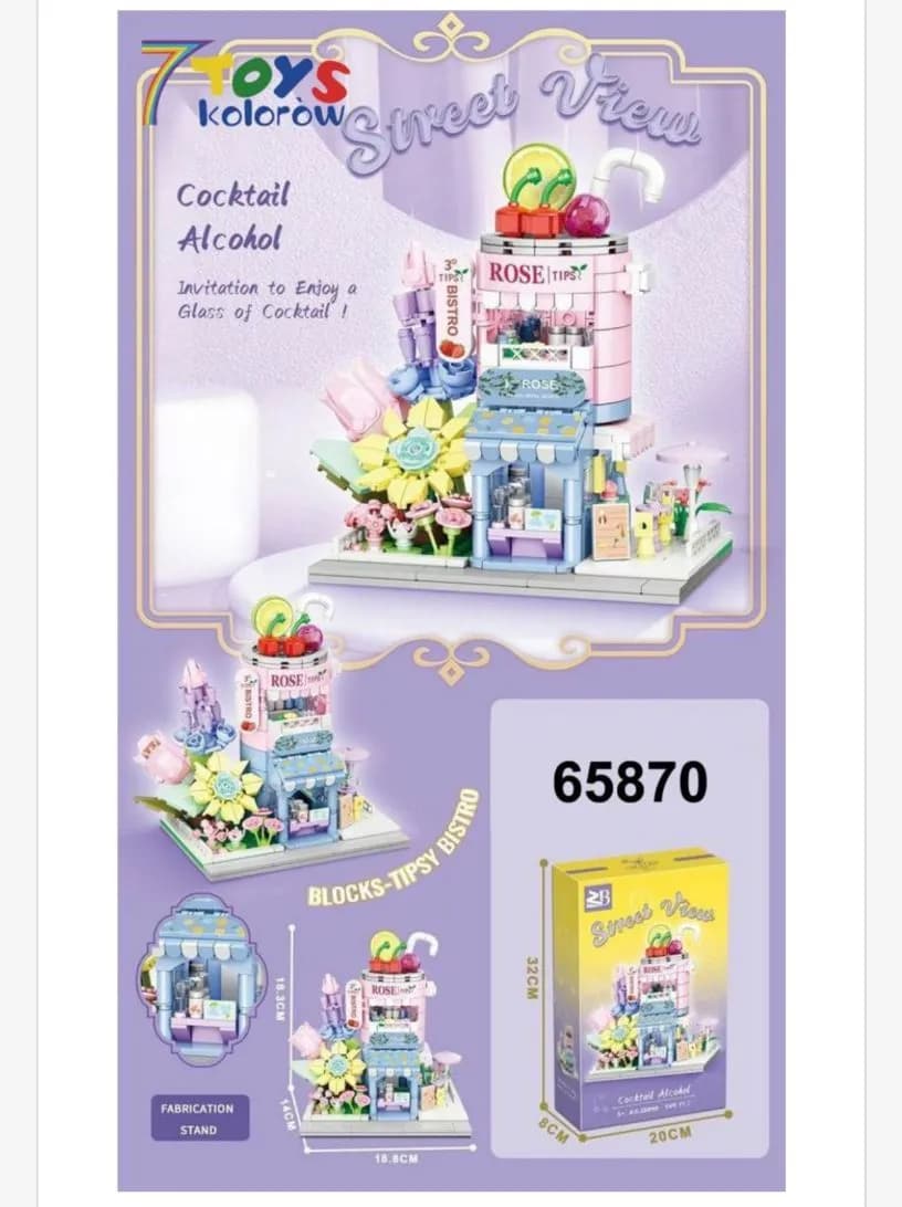 Zabawki Klocki Street View 545PCS Koktajl Rose Bar