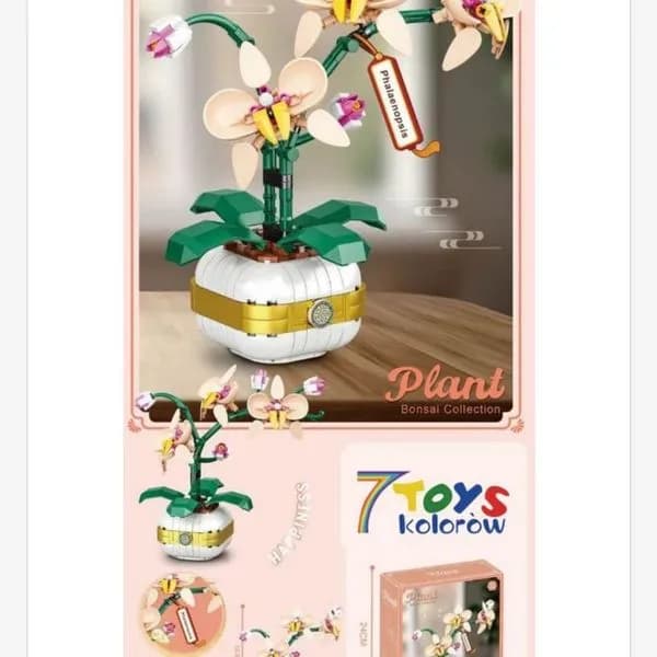 Zestaw klocków Kwiaty Orchidee Kolorowe 7TOYS 65854