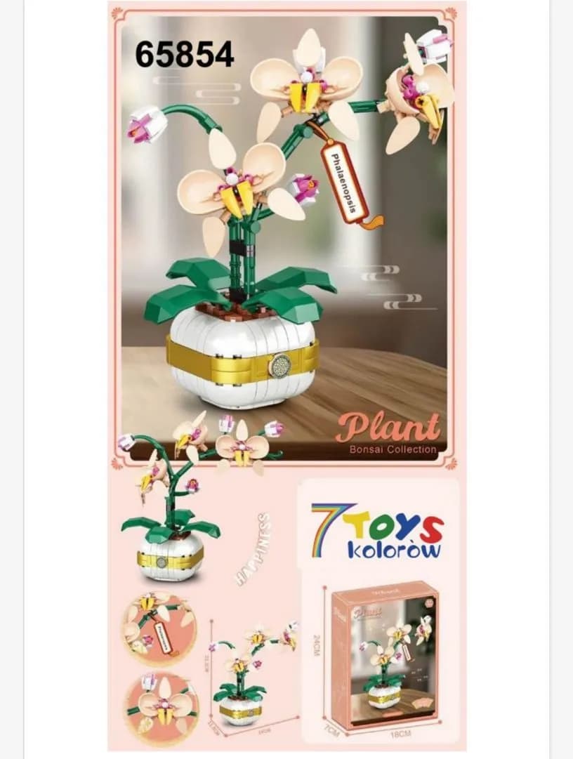 Zestaw klocków Kwiaty Orchidee Kolorowe 7TOYS 65854