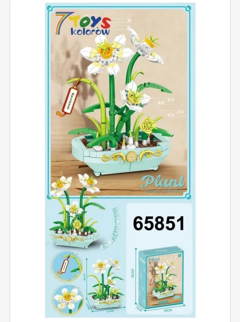 Zestaw klocków 7Toys kwiaty w doniczce 65851