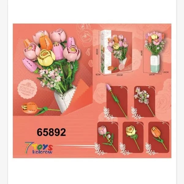 Zestaw klocków kwiaty w wazonie 65892
