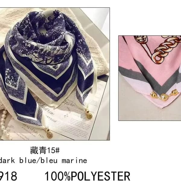 Chustka damska navy 100% poliester S-70918