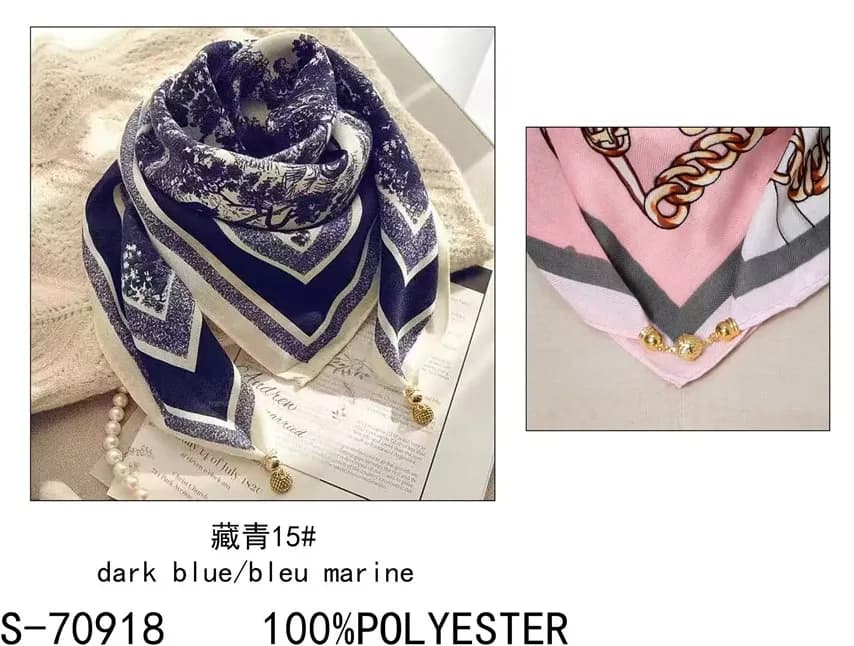 Chustka damska navy 100% poliester S-70918