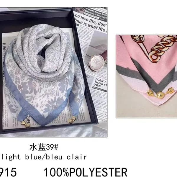 Chustka damska Light Bleu Clair S-70915 100% poliester