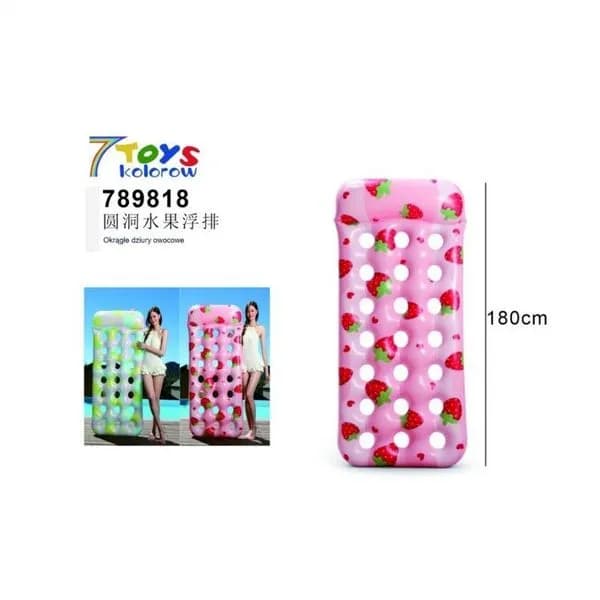 Materac dmuchany truskawkowy 180 cm