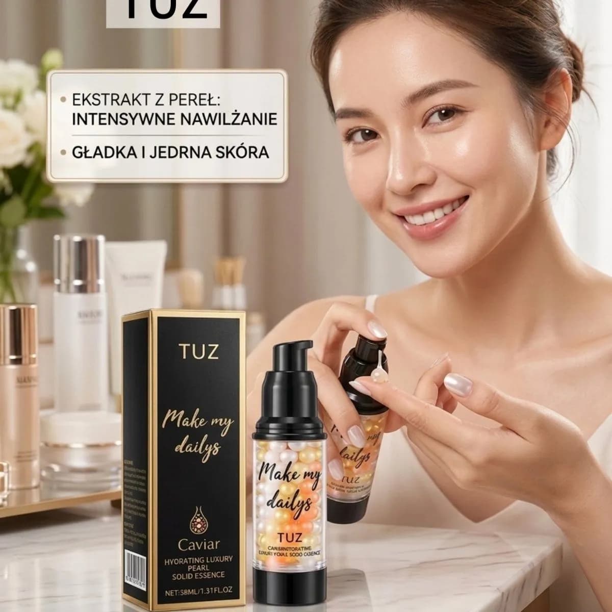 Nawilżające Serum Perłowe z Kawiorem