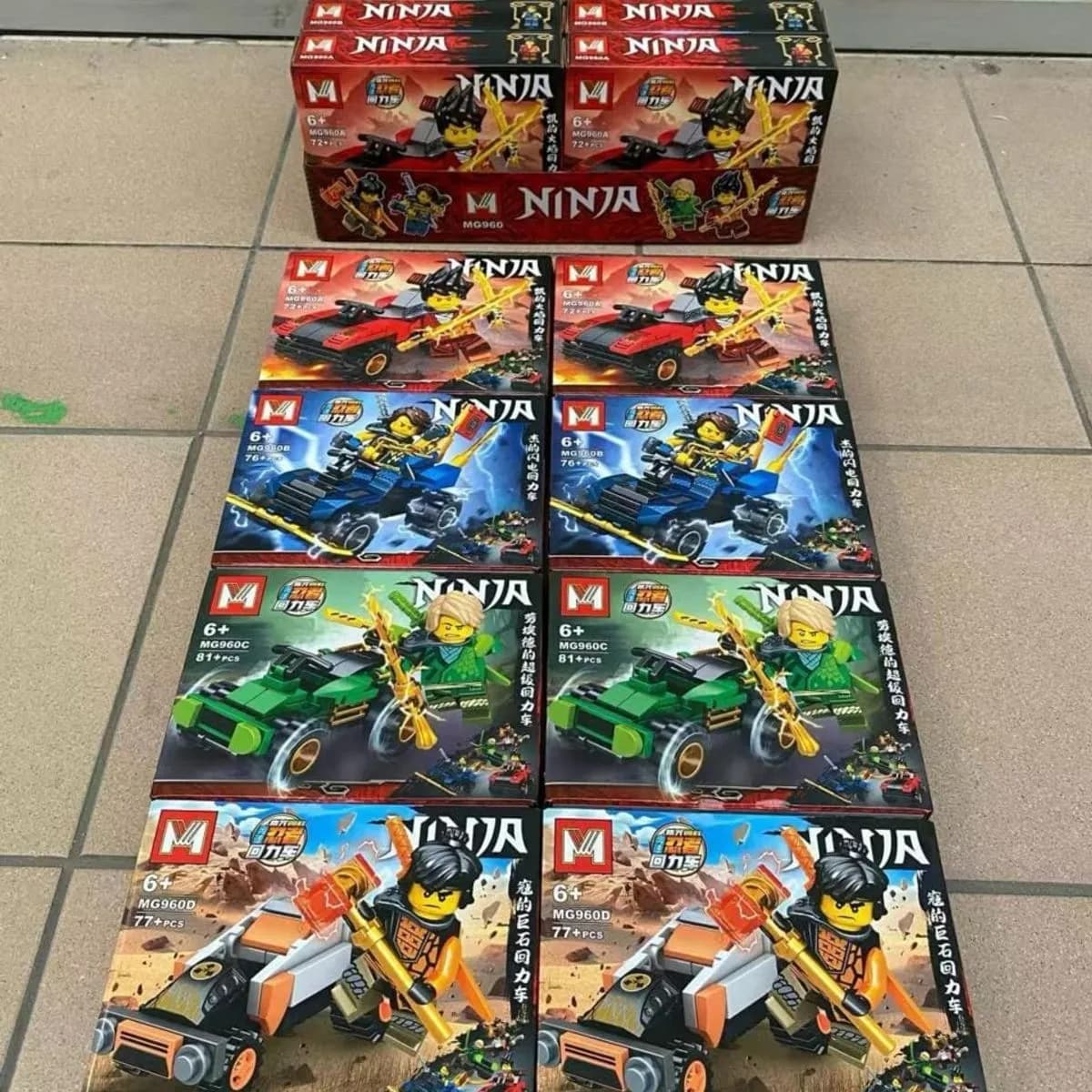 Zabawka Klocki Ninja Zestaw Pojazdy i Figurki MG960 8 szt