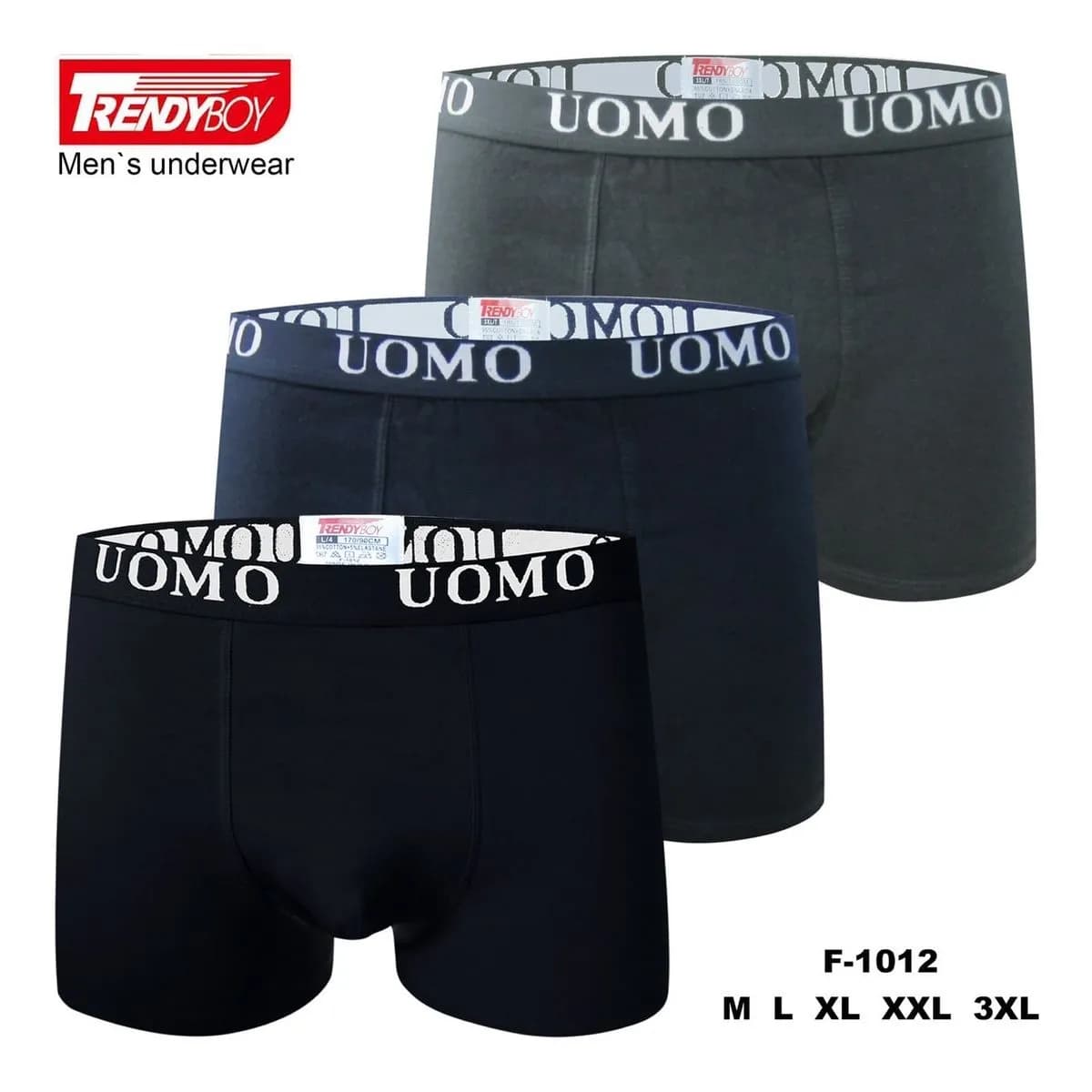 Bokserki męskie TRENDYBOY UOMO bawełniane, mix kolorów, M-3XL