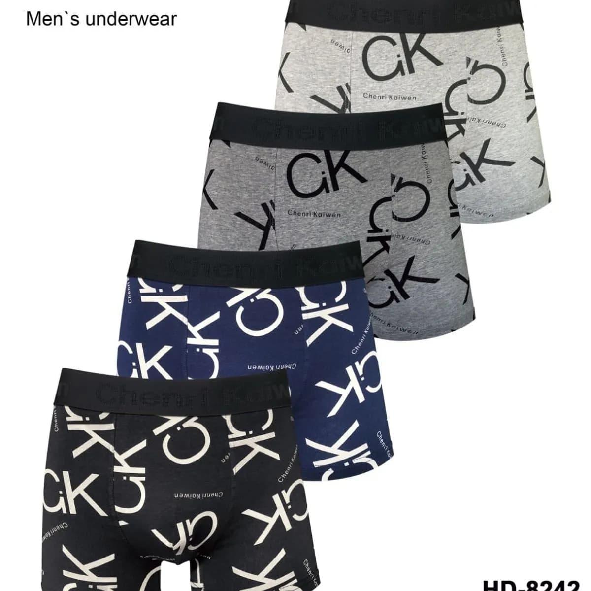 Bokserki męskie Chenri Kaiwen wzór CK, rozmiary M-3XL, 12 szt