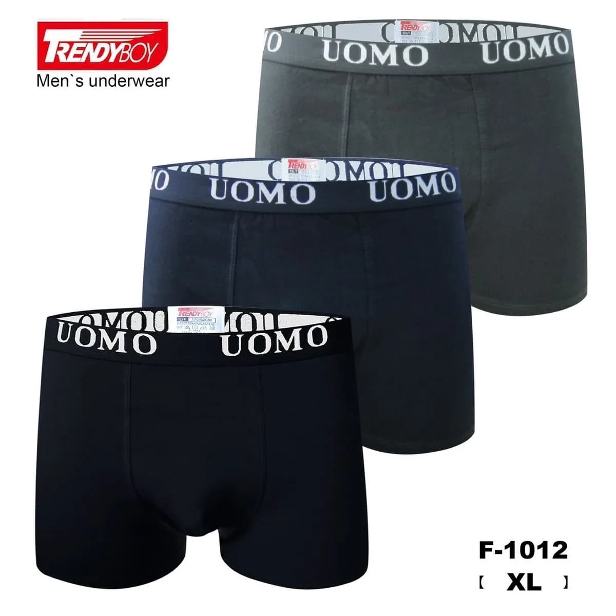 BOKSERKI MĘSKIE TRENDYBOY UOMO bawełniane, rozmiar XL, 12 szt.