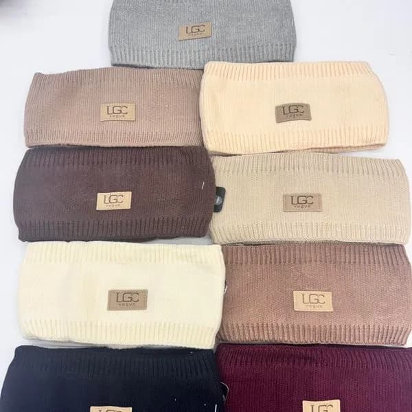 Opaski damskie dzianinowe LGC Vogue, prążkowane, mix kolorów 12 szt.