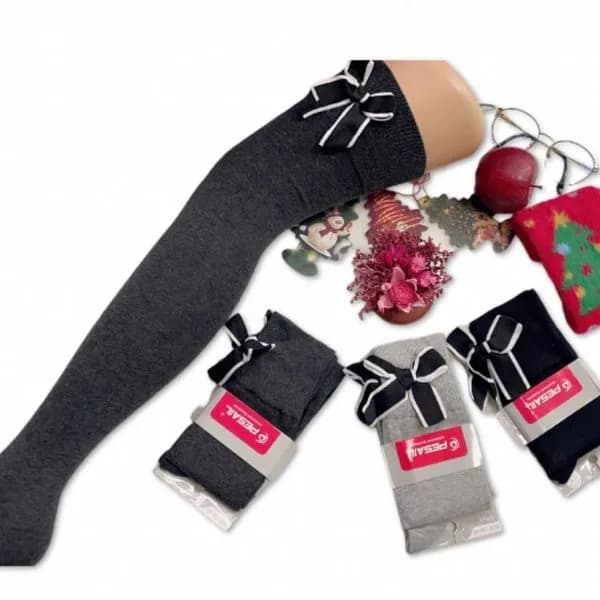 ZAKOLANÓWKI DAMSKIE Pesail z ozdobną kokardką, mix kolorów