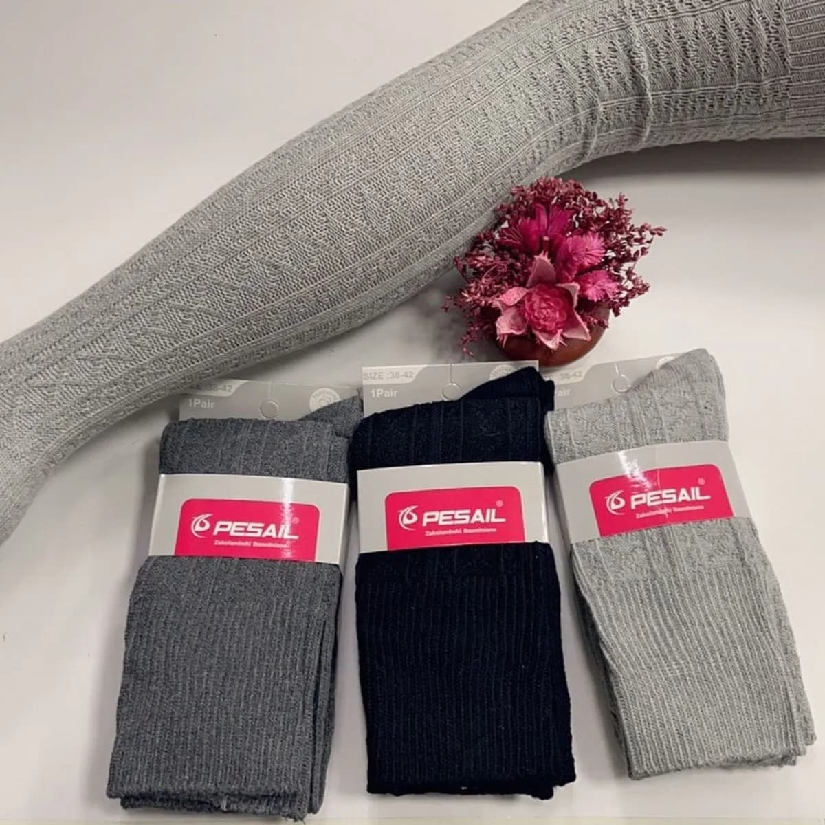 Zakolanówki damskie bawełniane PESAIL, rozmiar 38-42, wzorzyste