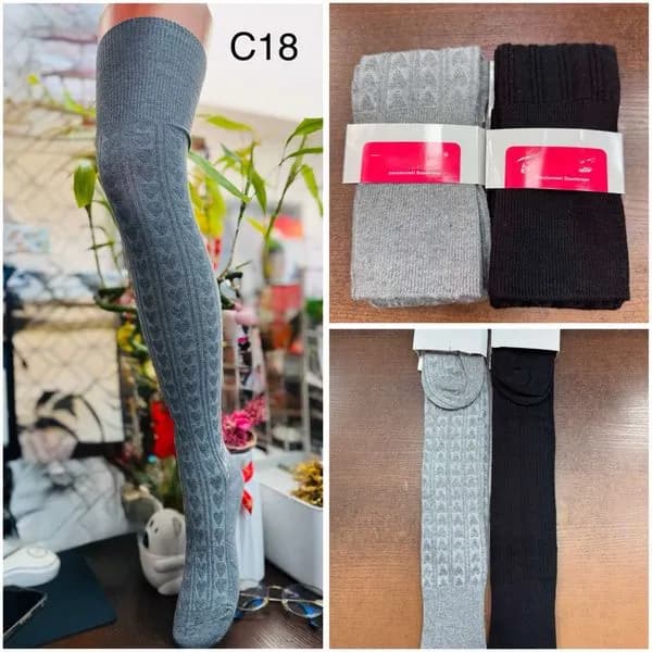 ZAKOLANÓWKI DAMSKIE bawełniane, wzór w serca, mix kolorów