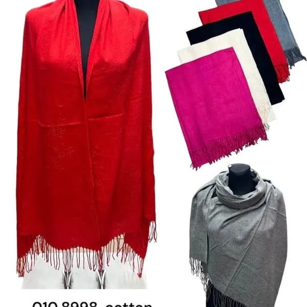 Apaszka damska szal z frędzlami bawełna wiskoza mix kolorów