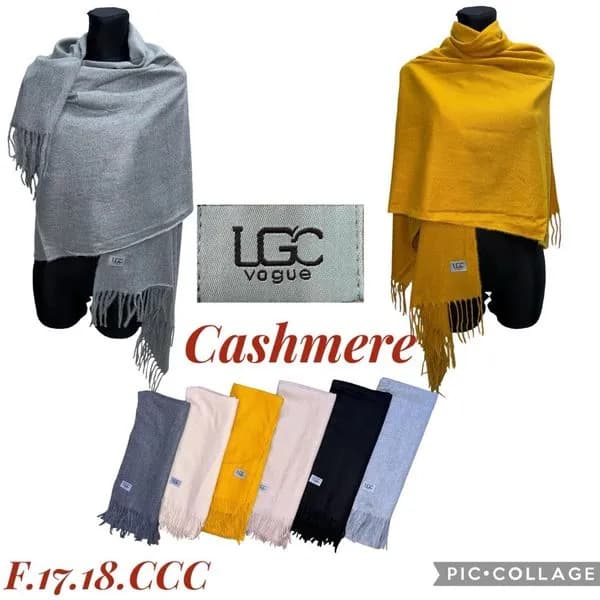 Apaszka damska szal LGC Vogue Cashmere z frędzlami mix