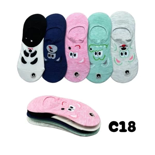 Skarpetki damskie hidden z pandami 5 par C18