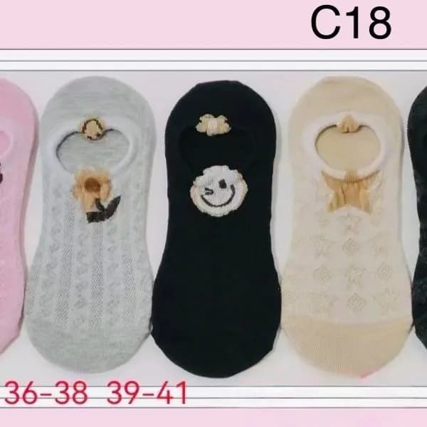 Skarpetki damskie z aplikacjami C18 rozma. kolory 36-41