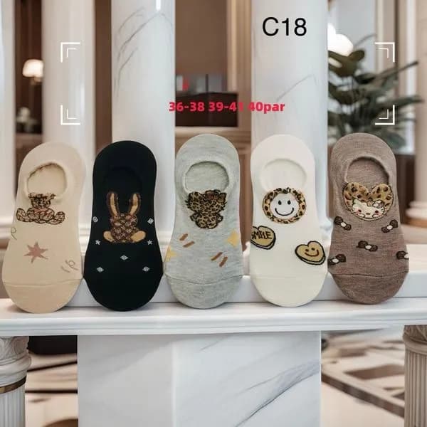 Skarpetki damskie invisible z motywami 36-38-39-40 par