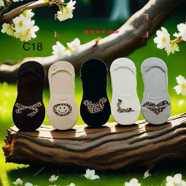 Skarpetki damskie stopki z nadrukami C18 36-41