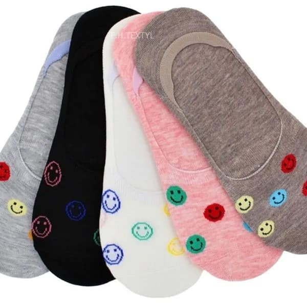 Skarpetki damskie stopki z emotikonami 5 par