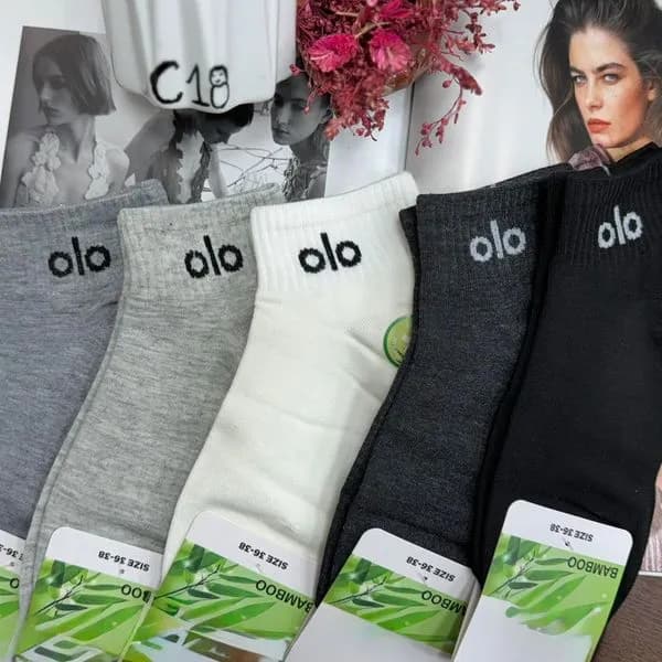 Skarpetki damskie z bambusa 5 par szary/czarny/biały