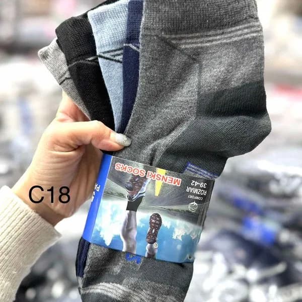 Skarpetki męskie 5-pack szare granatowe niebieskie C18