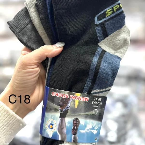 Skarpetki męskie sportowe 3 pary granatowe/czarne/szare 37-42