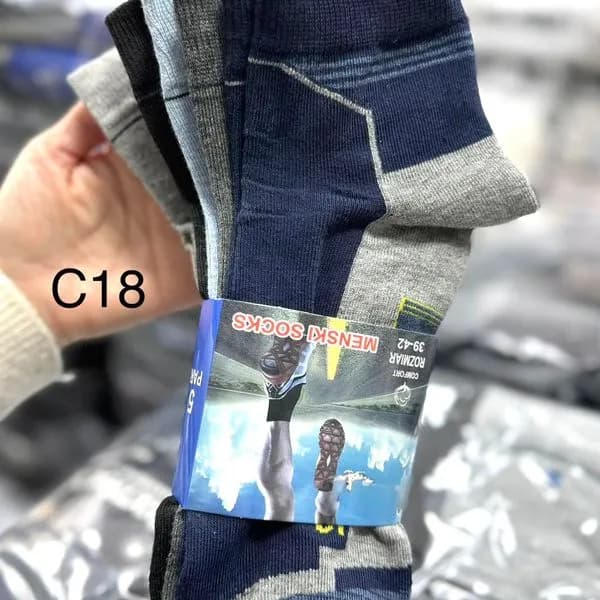 Skarpetki męskie SMOS 5 par granatowo-szare C18