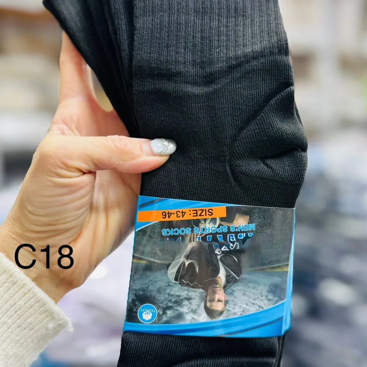 Skarpetki męskie sportowe czarne SP-3215 C18