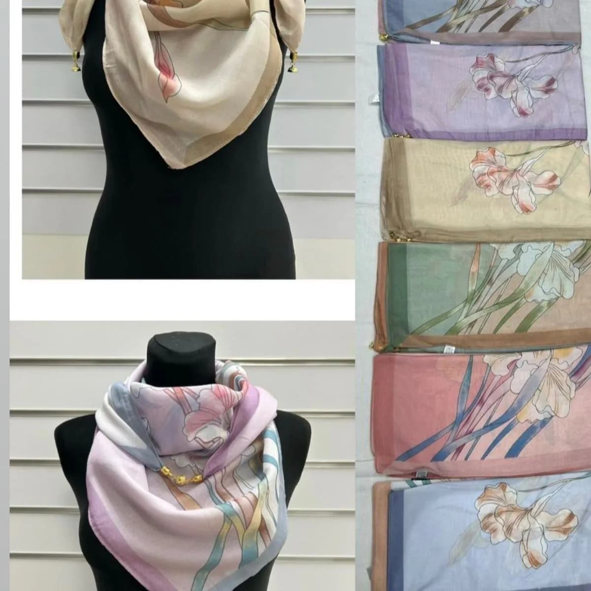 Chusta damska 90x90 cm 70% bawełna 30% wiskoza mix kolorów