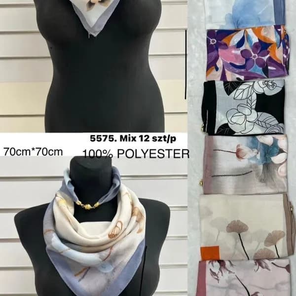 Chusta damska 70x70 cm 100% poliester mix 12 szt