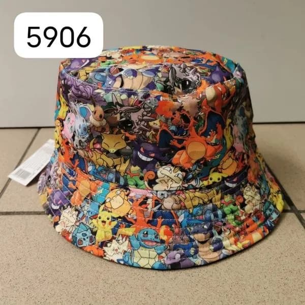 Czapka Pokemon dla Dzieci Rybaczka Bucket Hat Kolorowy Print