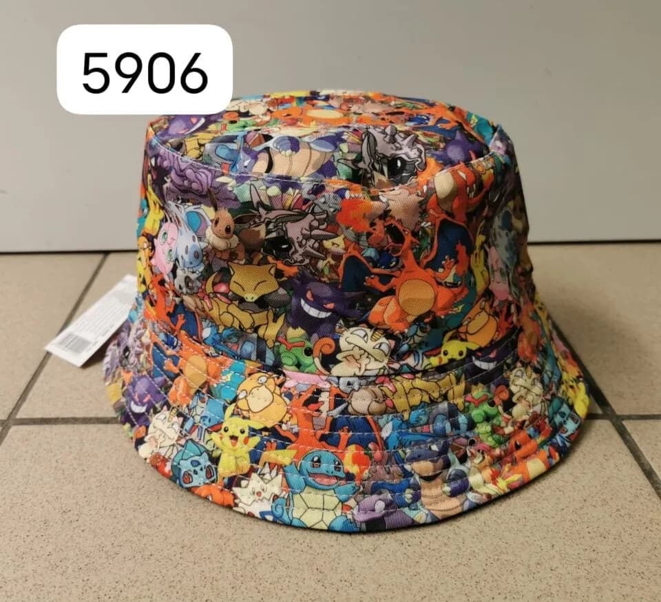 Czapka Pokemon dla Dzieci Rybaczka Bucket Hat Kolorowy Print