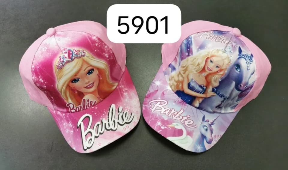 Czapki dla Dzieci z Daszkiem Barbie Różowe - 12 szt.