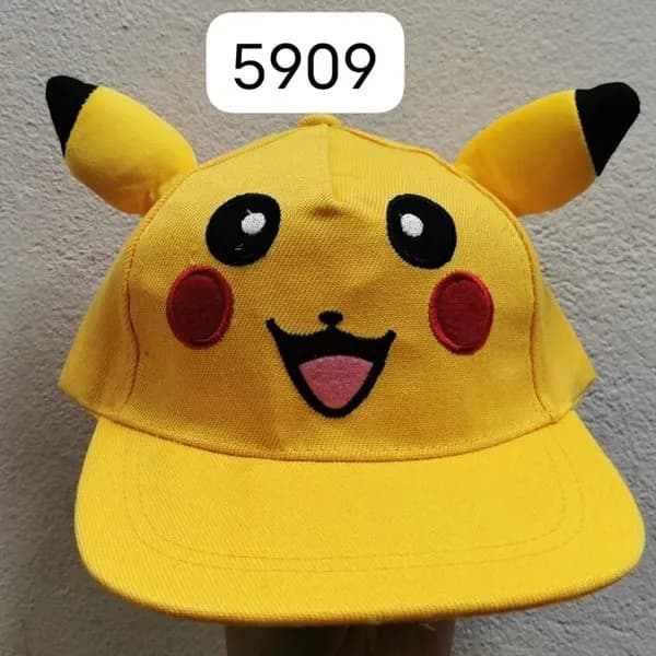 Czapka Pikachu dla Dzieci z uszami 3D, żółta bejsbolówka