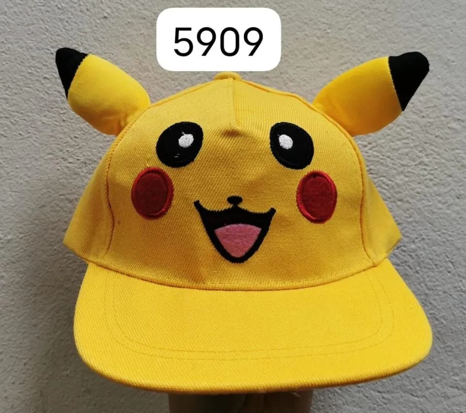 Czapka Pikachu dla Dzieci z uszami 3D, żółta bejsbolówka