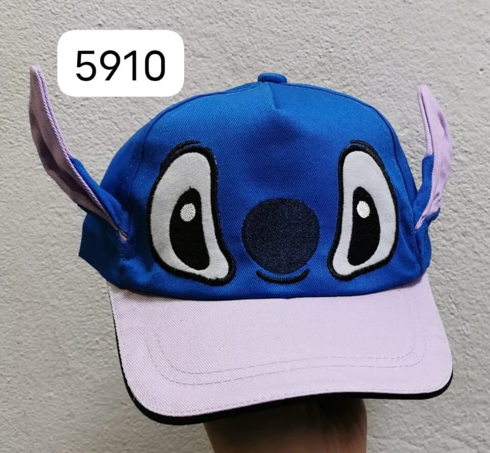 Czapka Stitch dla Dzieci z Uszami, Niebieska - 12 szt.