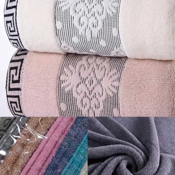 Ręcznik bawełniany 50x100cm frotte wzór grecki mix kolorów