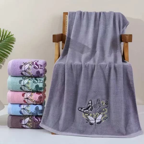 Ręczniki bawełniane 50x100cm z haftem motyle - Mix kolorów