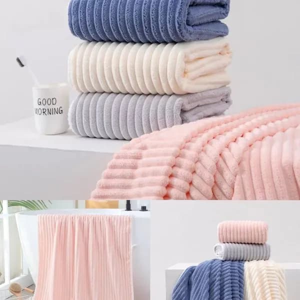 Ręcznik mikrofibra 70x140cm prążkowany chłonny miękki mix kolorów