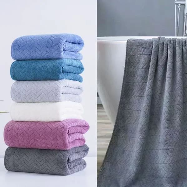 Ręczniki mikrofibra 35x75cm tłoczona jodełka, miękkie 12 szt.