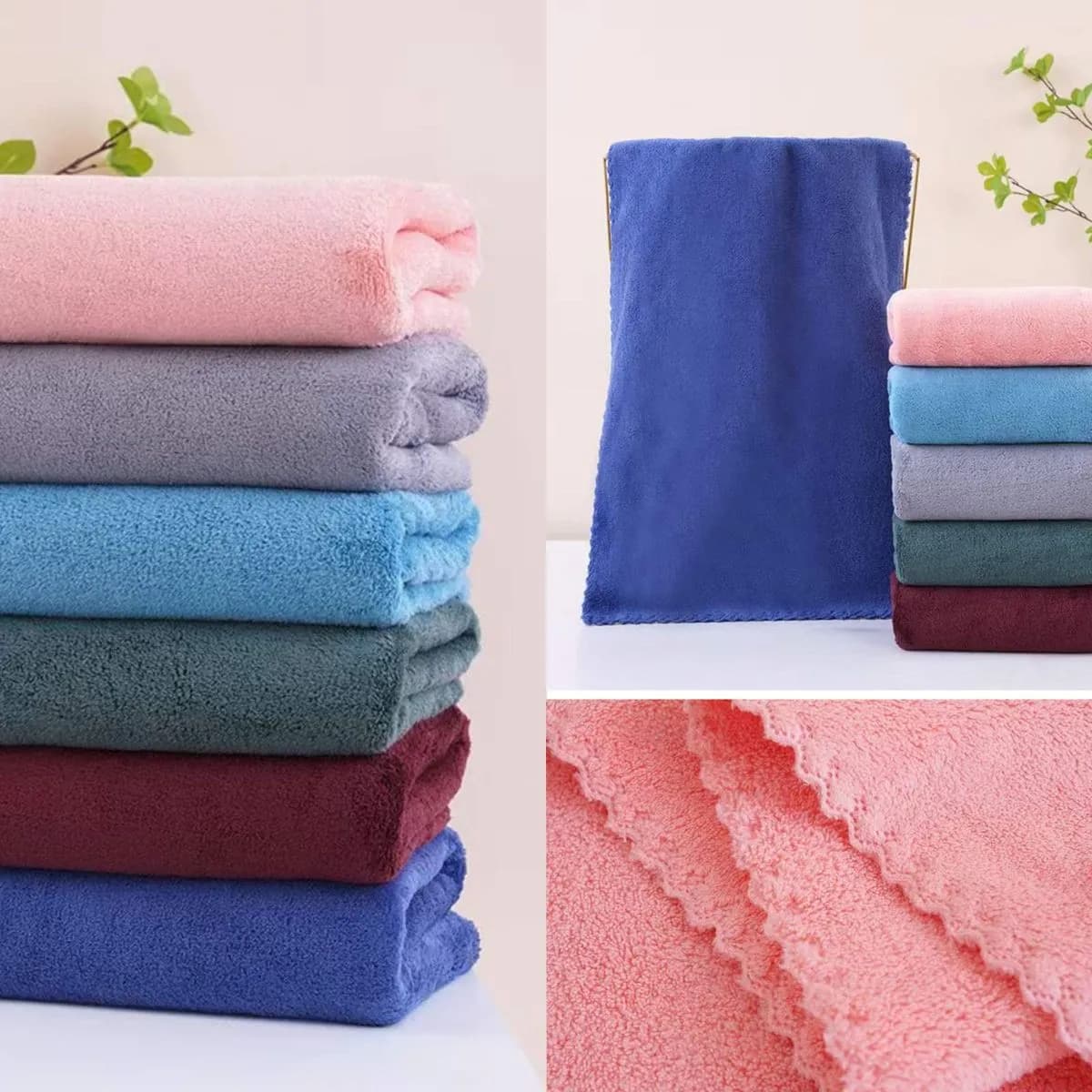 Ręcznik z mikrofibry 70x140cm miękki chłonny mix kolorów 6szt